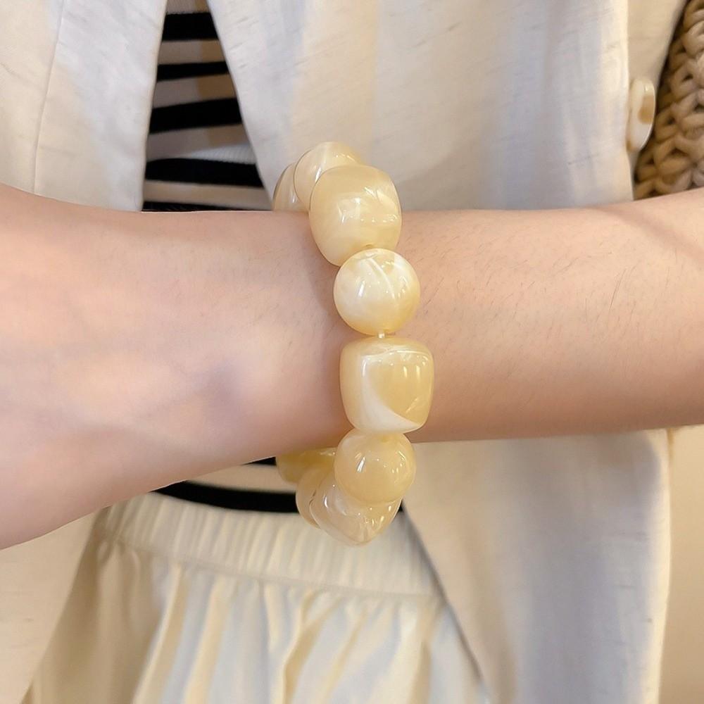Round Beaded Bracelet Square Acrylic Hand Jewelry Cute Women Bracelet Gifts