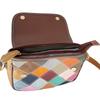 Красочная кожаная сумка кроссбоди в цветочную клетку для женщин