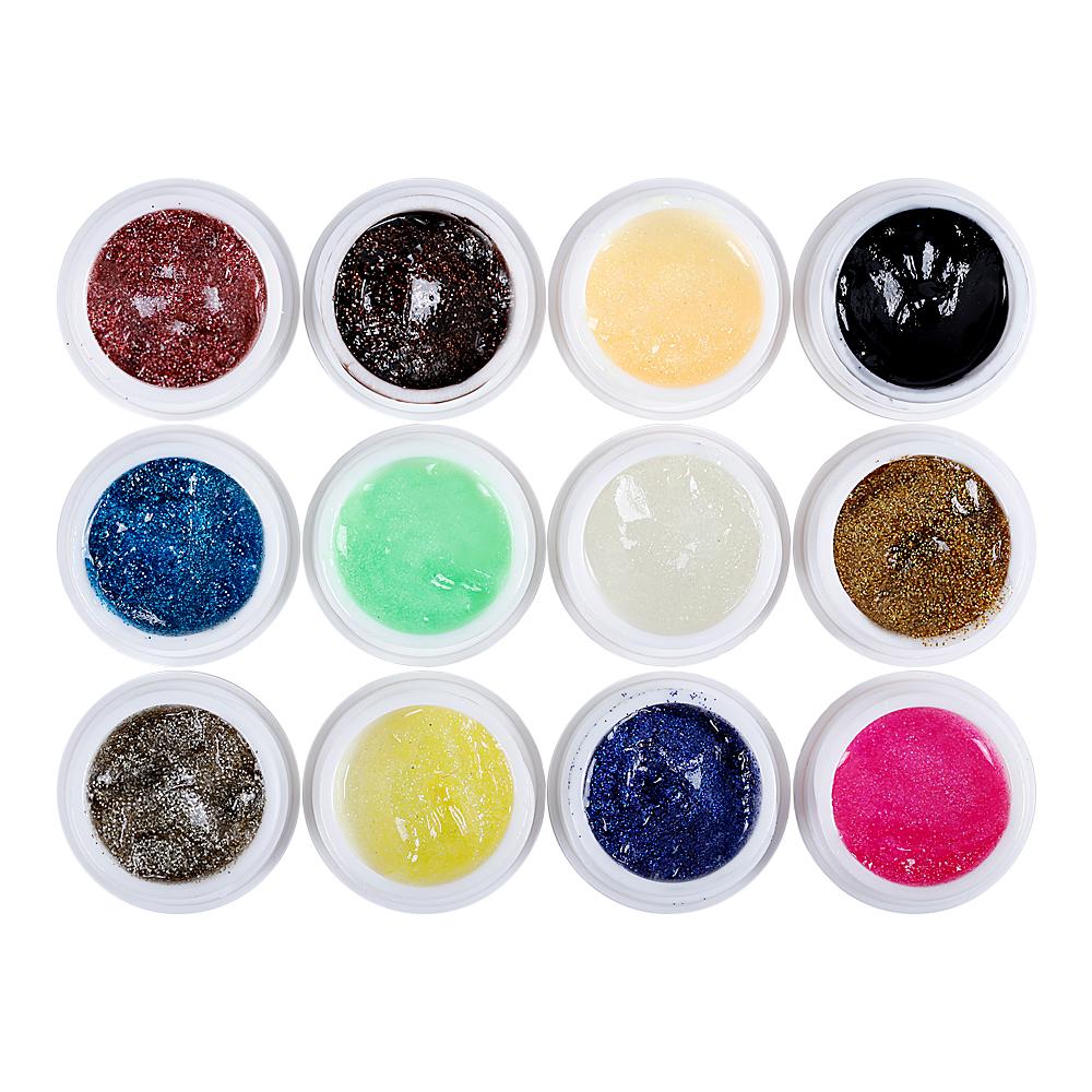 PHOENIXY 36Pcs Soak Off LED UV Gel Nail Polish Kit Pure Color Nail UV Gel Set Nails Art Gel Lacquer