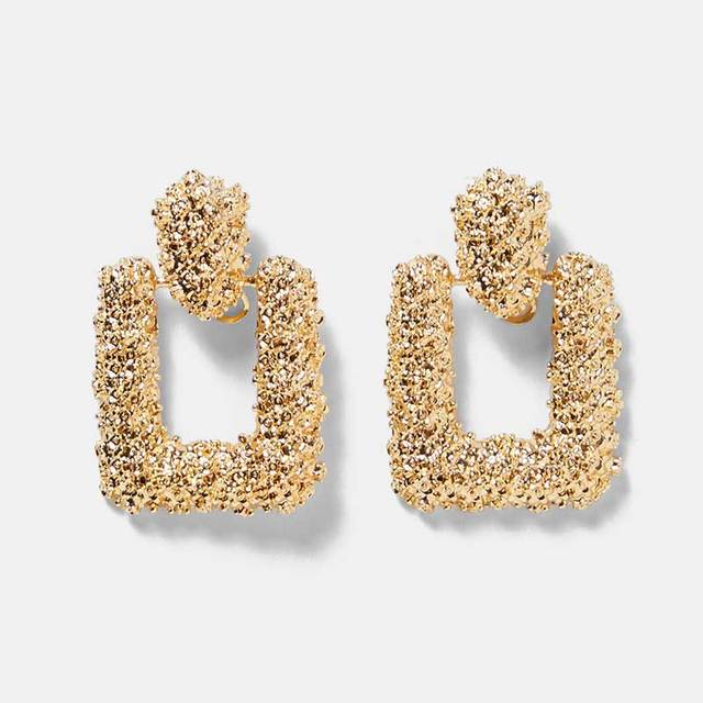 2022 Fashion Jewelry Personalized Exaggerated Hoop Earring Oversized Custom Statement Design Oval Memory Geometric Drop Earring