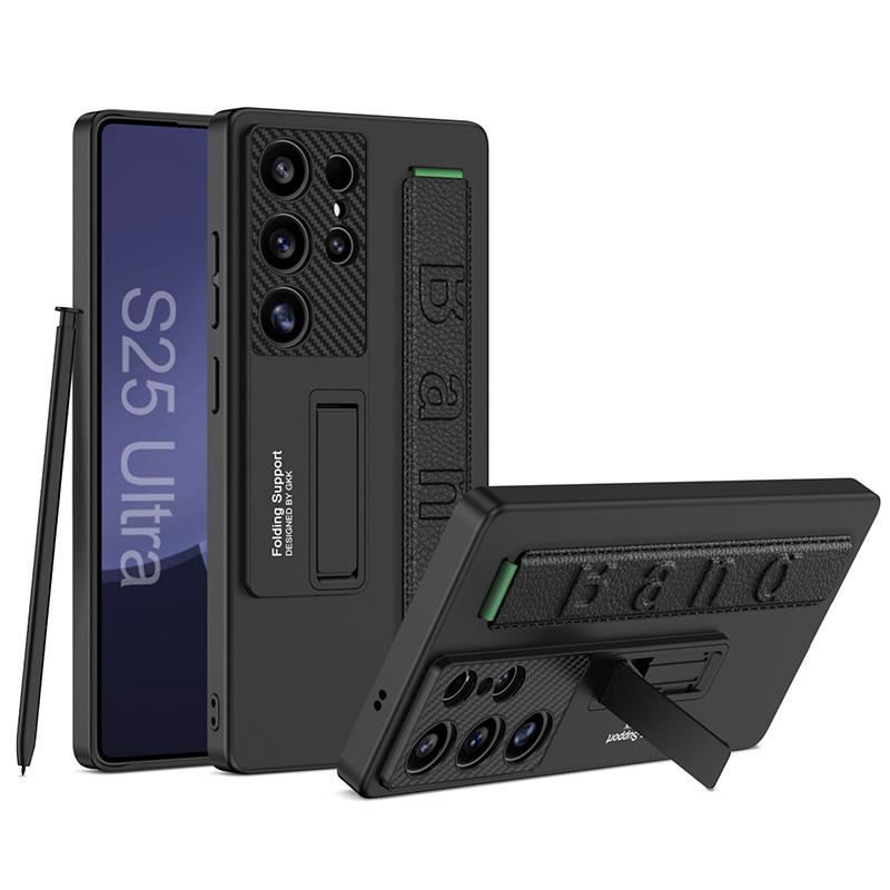 Чехол GKK для Samsung Galaxy S25 Ultra из поликарбоната и термополиуретана с подставкой и браслетом