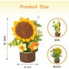 Handmade Crochet Sunflower Bouquet in Pot-Charming Knitted Creative Mini Flower Bouquet,Forever Blooming Home Desktop Decor or Gift for