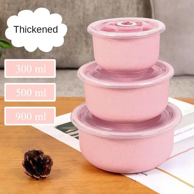 3 шт. миска для хранения продуктов, нетоксичный, устойчивый к высоким температурам пищевой контейнер, миска для хранения пшеничной соломы, домашний кухонный органайзер