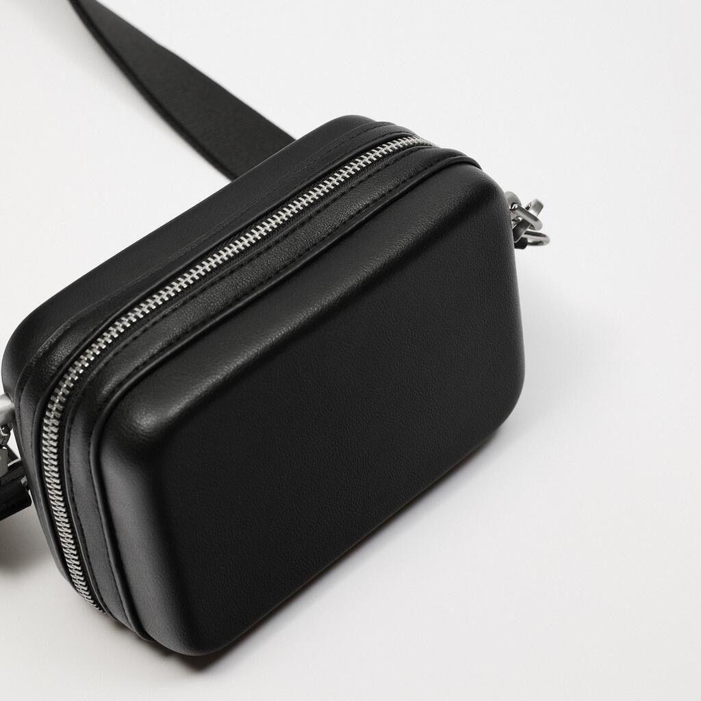 Two-Piece Black Mini Crossbody & Waist Bag – Unisex European & American Fashion