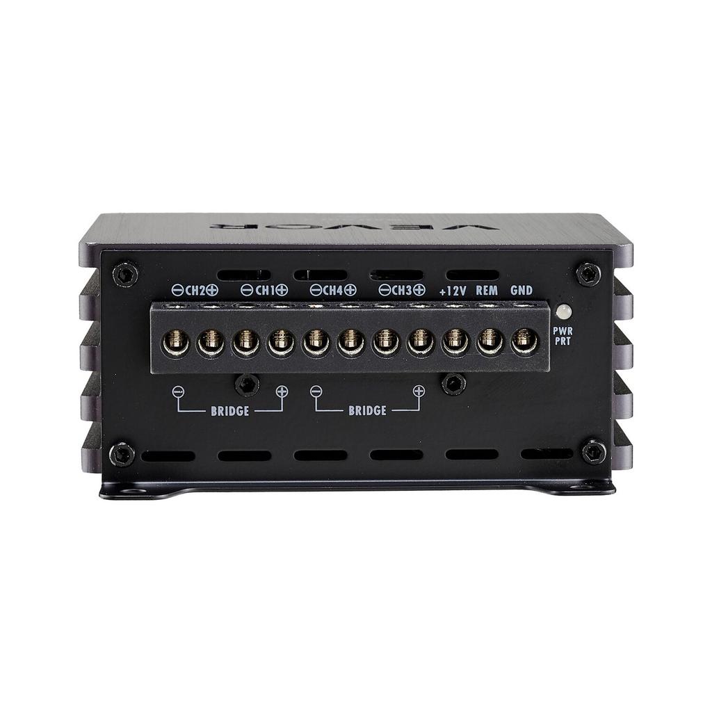 Car Audio Amplifier, 4-Channel Bridgeable Car Amplifier, Multichannel Class D Stereo Amp, Max. 4 x 110W at 4 Ohms / 4 x 160W at 2 Ohms, High Output,