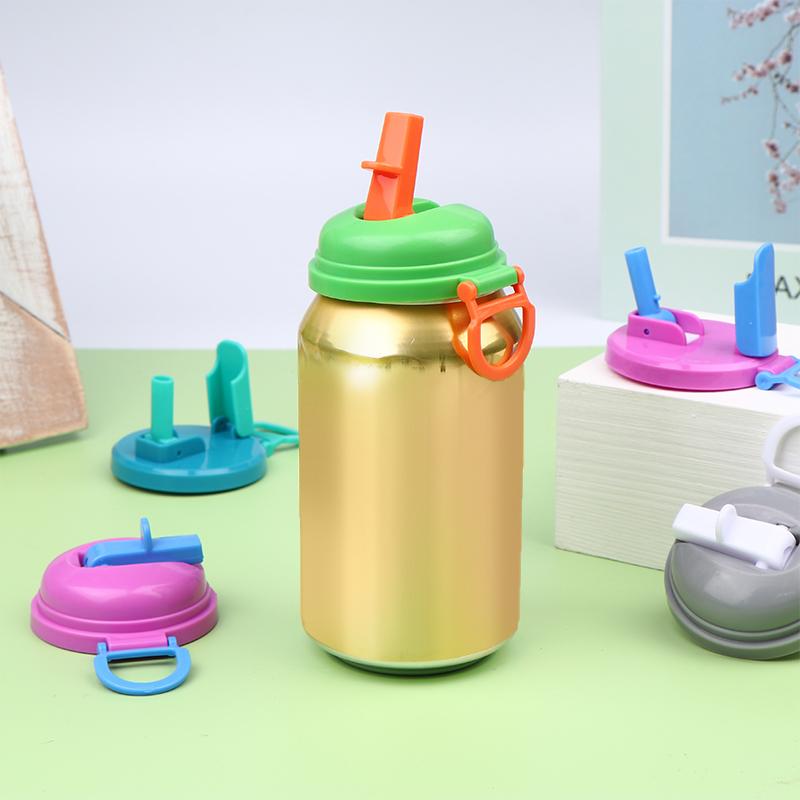 Крышка для банки с содовой с соломинкой Креативная герметичная пластиковая крышка для банки с напитком Крышка для чашки Подходит для консервированных напитков Многоразовая крышка для банки