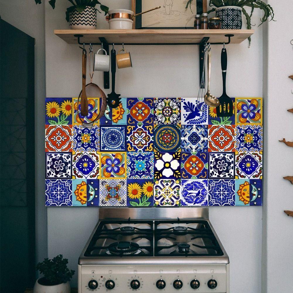 24pcs Self-adhesive Colorful Pattern Wall Decals Hard-wearing Waterproof Sticker  Staircase