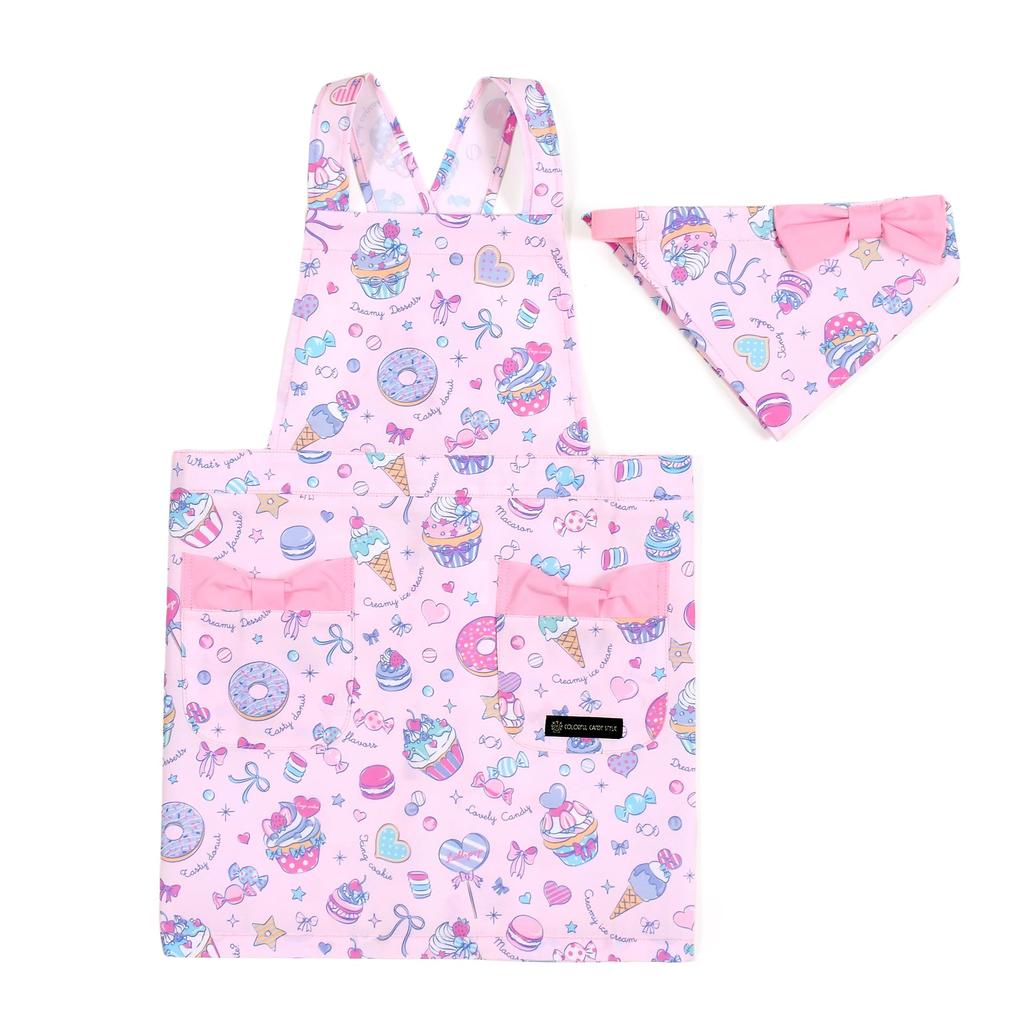 COLORFUL CANDY STYLE Kindergarten Entrance Lesson Shoe Drawstring Gym Clothes Lunch Cup Accessory Back Cross Apron Milky Sweets Candy a La Cute