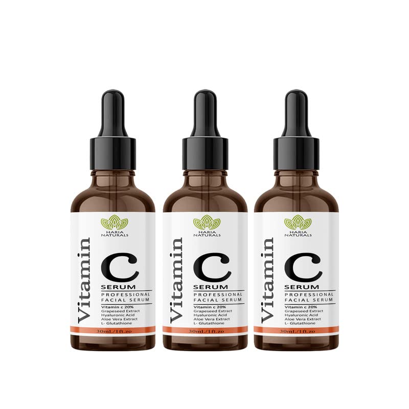 Haria Naturals Витамин С Профессиональная Сыворотка-Осветляет Тон Кожи, Уменьшает Морщины, Мелкие Линии 90 мл