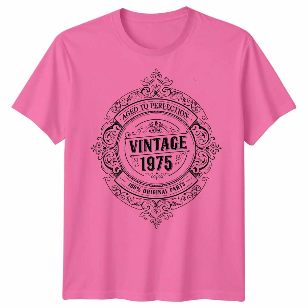 Vintage 1975 Aged To Perfection 51st Birthday Occasions Unisexs Unisexs Graphic Tee