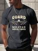 Самолет Военного Спецназа со Звездой BoldGuardText 100% хлопок Круглый вырез Короткий рукав Повседневная с принтом Мужская Футболка