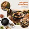 Black Thai BBQ Grill Pan Iron Round Thai Style BBQ Portable Grill Pan with Side  Restaurant Use
