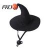 Halloween Pet Accessories Cat Wizard Hat, Bent Pointed Hat with Pumpkin Bell, Festive Costume Sequined Bow for Cats Small Dogs