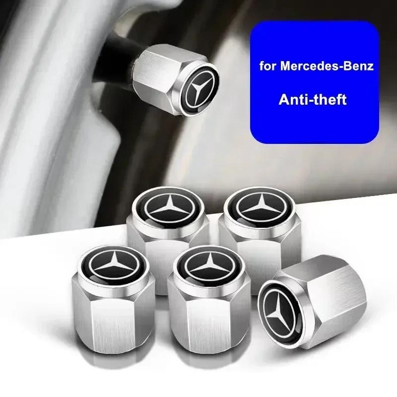 WMFH9 4Pcs Car Tire Valve caps Emblem metal Cap Case For Mercedes Benz B/C/E/S Class A Class C200L GLC GLE CLA accessories Car Styling