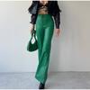 Fashion Sexy Bandage Leather Flare Pants Women High Waist Hip Package Zipper Trousers Female Autumn Pant