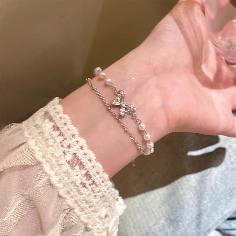 Women's Bracelet Collection - Girls' Bow-shaped Bracelet - Beaded Design - Insect Fashion - Multi-functional Accessory - Gift, Jewelry