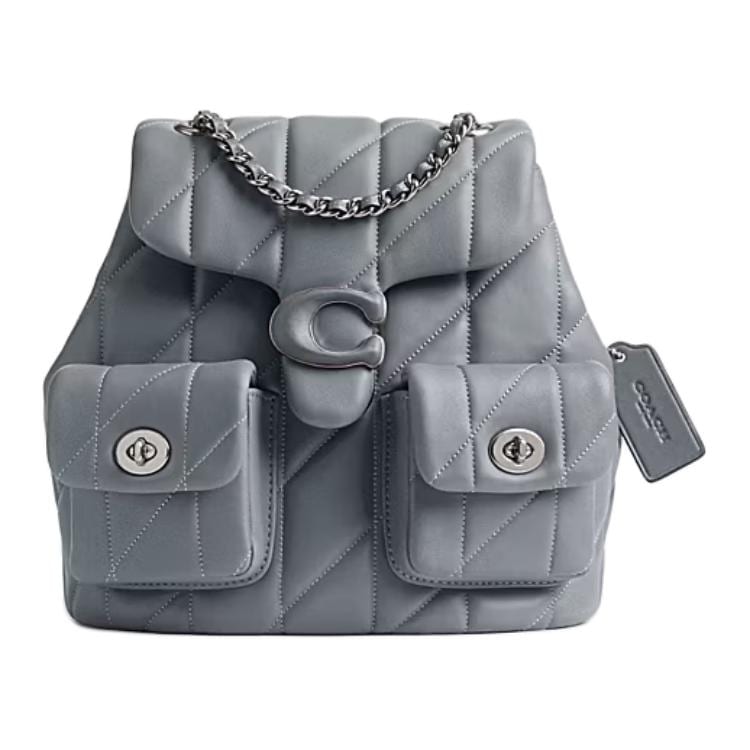COACH Tabby Sheepskin Backpack Small Women's Gray Blue CU077-LHN19