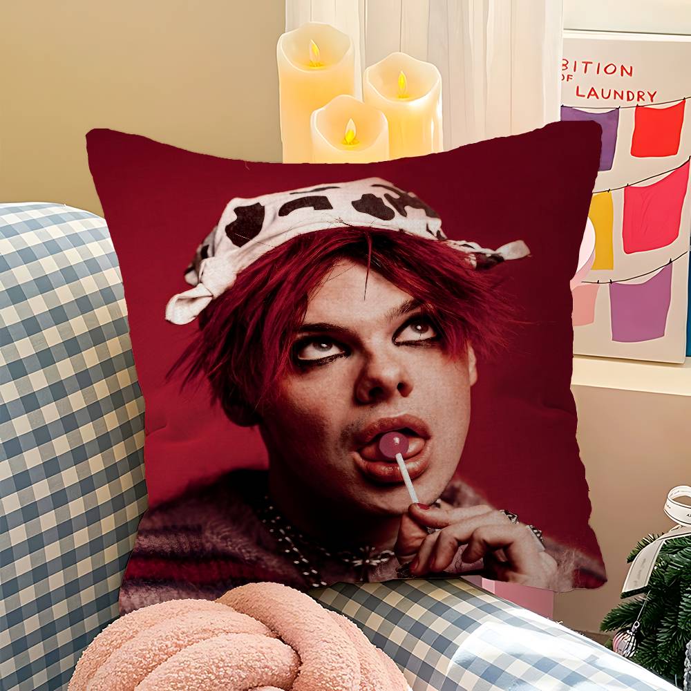 Rock Singer Yungblud Cushion Cover Inches Farmhouse Decor Home Throw Pillow Covers for Couch Decorations