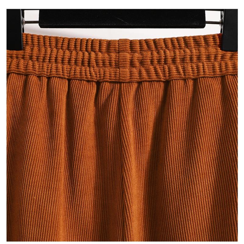 DIMANAF 2025 Осень Большой размер Брюки Харлен Новые Женские Вельветовые Модные Свободные Плиссированные Винтажные Брюки