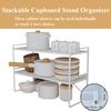 2Pack Cabinet Shelf Organizer Storage Rack Stackable Spice Rack Kitchen Space Saving Double-Layer Shelf  Under Sink Storage Rack
