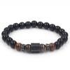 Stone Bead Micro Inlaid Diamond Wheel Bead Spacer Bracelet For Men