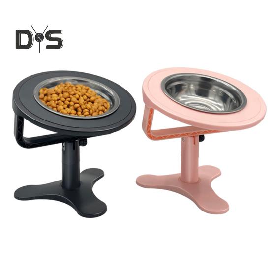Поднятая миска для кошачьего корма, регулируемая наклонная миска из нержавеющей стали для домашних животных, нескользящая приподнятая кормушка для домашних кошек и собак