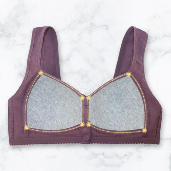 Бюстгальтер для женщин среднего возраста, эластичный, широкий, с застежкой на пуговицы спереди, большого размера, с тонким цветочным принтом, ударопрочный