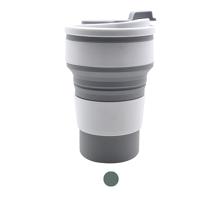 Силиконовая многофункциональная портативная складная чашка для воды на 350 мл, устойчивая к высоким температурам и ожогам, с крышкой