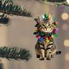 Милый Кот Подвеска-шарм для зеркала заднего вида автомобиля Плоский 2D акриловый котенок Рождественское украшение для елки Подвеска для интерьера автомобиля на Рождество для дома, окна, рюкзака