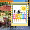 Hello Summer Single Sided Polyester , Holiday Yard Garden Flag - Single-Sided, Polyester, Outdoor Yard Decor
