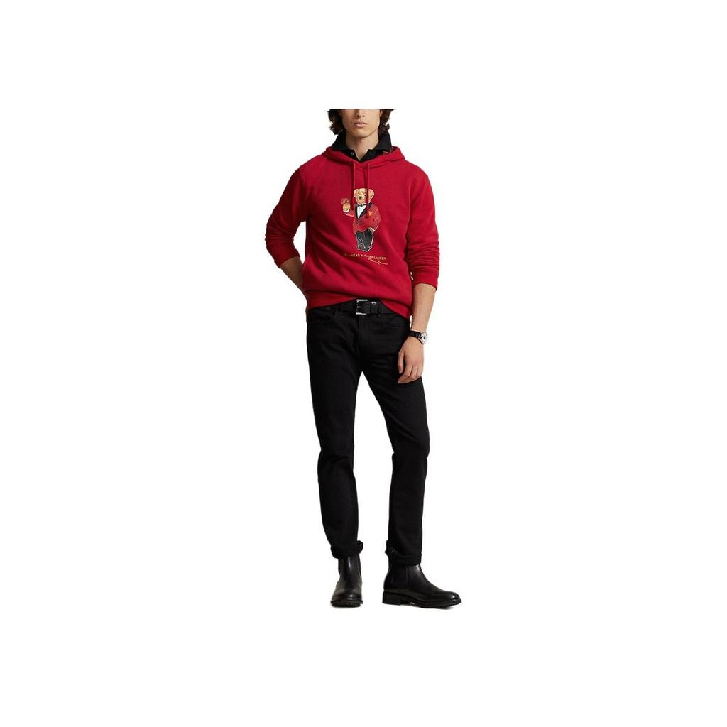 Polo Ralph Lauren SS24 Letter Bear Print Casual Hoodie Мужские толстовки с капюшоном Красный MNPOKNI16823377-600
