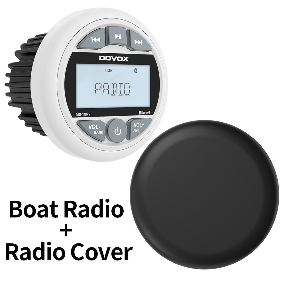 GRANDnavi White Marine Stereo Boat Radio Bluetooth IPX5 Waterproof FM AM Digital Media Audio Player For Yacht Gauge ATV UTV Cart
