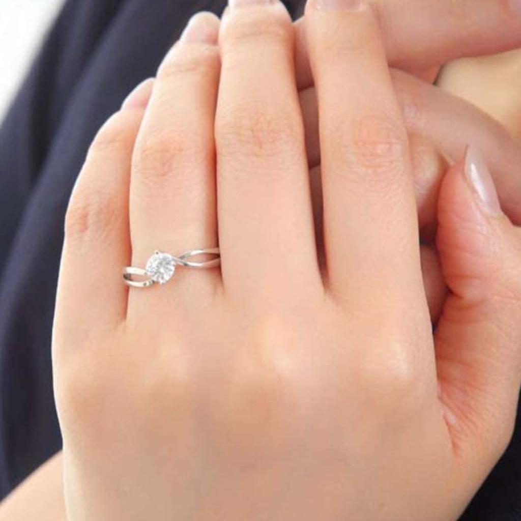 Подарочный набор из одного кольца PLUSTER Серебряное кольцо 925 пробы, блеск которого сравним с блеском бриллианта, кубический цирконий, стразы, женские #9 H&C