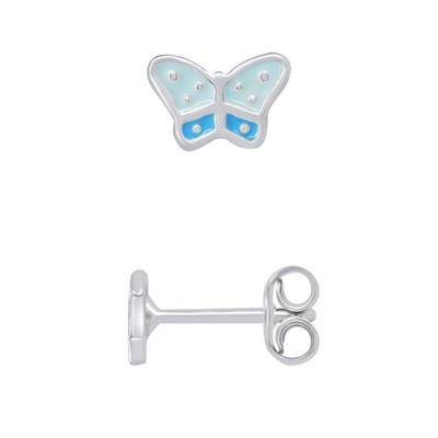 Серьги - LÉA &; ARTHUR - BLUE BUTTERFLY - Серебро 925 - СИНЯЯ эмаль - Детская коляска