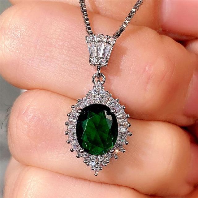 Huitan Fashion Design Female Necklace Anniversary Party Luxury Lady 'S Necklaces With Brilliant Cubic Zirconia Gift New Jewelry