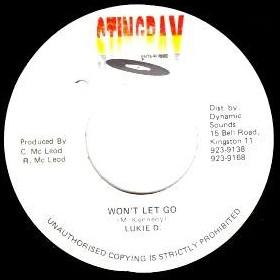 7-дюймовая пластинка LUKIE D - Won't Let Go NONE Stingray Record Ямайка Регги, Ска и Даб Б/У