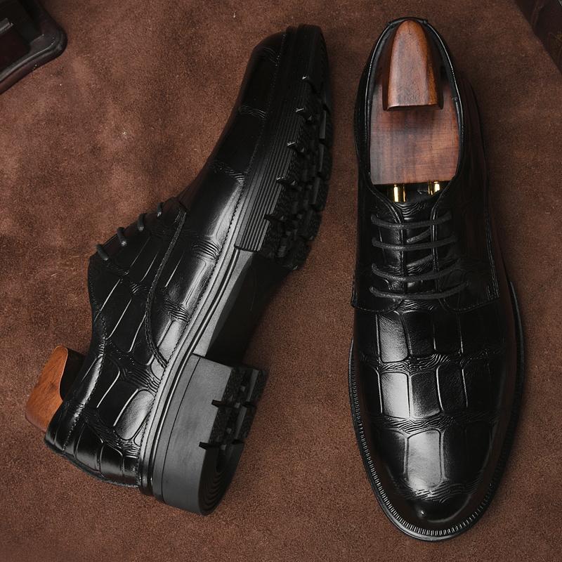 Classic Men's Genuine Leather Shoes Business Fashion Casual Shoes Office Banquet Dress Shoes Men's Outdoor Retro Hiking Shoes