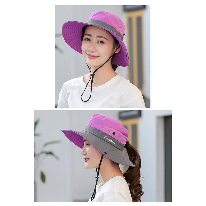 Женская шляпа-ведро с большими полями и протекающим хвостиком, быстросохнущая, рыболовная, повседневная, женская солнцезащитная шляпа