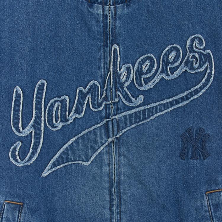 Модная джинсовая куртка с капюшоном на молнии с длинным рукавом New York Yankees из MLB, унисекс, 3ADKB0256-50INS