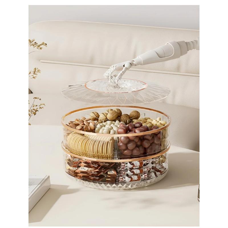 Вращающийся ящик для хранения вещей, светлый, роскошный, витрина для гостиной, тарелка для сухофруктов, ящик для хранения закусок