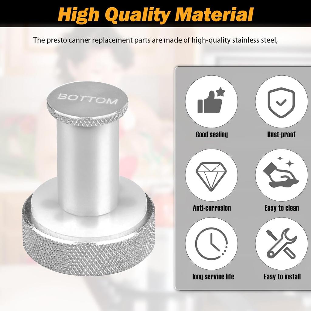 Pressure Cooker Canner Parts Replacement Presto, Pressure Cooker Air Vent Cover/Lock 23 Quart 409A 16QT - 2 Pack, Silver