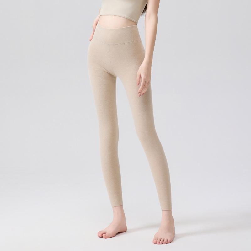 Women's 7A Antibacterial Cashmere Silk Thermal Leggings - Thickened Velvet for Autumn and Winter