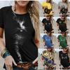 Summer Cat Printed Urban Women's Casual Pullover Loose Printed Short Sleeved T-shirt