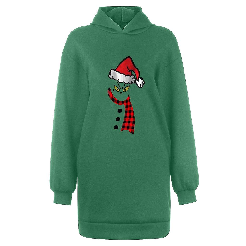 Женская повседневная модная толстовка с длинным рукавом и рождественским принтом