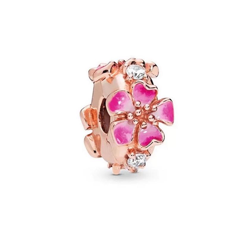 2025 Sparking Flower Clip Charm Beads Dangle Snake Fit Original Silver Bracelet Necklace Beads For Diy Jewelry Women Gift