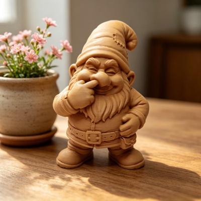 3D-печатная фигурка гнома, Мультяшный гном, ковыряющий в носу, Статуэтка, Раскрашиваемая вручную скульптура гнома для декора дома, офиса, стола