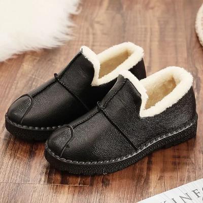 Зимняя женская хлопковая обувь из ПУ водонепроницаемая хлопковая обувь мягкая теплая рабочая обувь толстые сапоги из хлопка для пожилых людей обувь