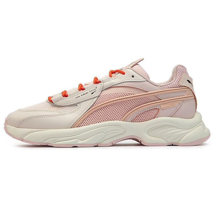 Puma Rs-Connect Fabric Top Layer Cowhide Pu Comfortable Versatile Low-Top Casual Shoes Unisex Sneakers Off-White Pink 387934-01