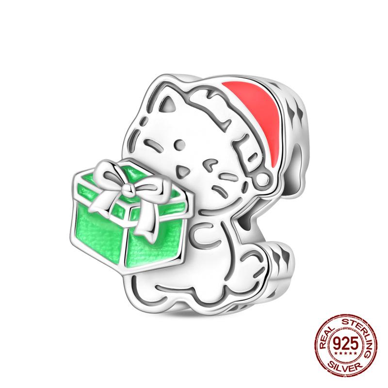 New In Original Charms Copper Happy Cute Pet Kitten Charms Beads Fits 3Mm Original Bracelet Necklace Women Diy Jewelry Gifts