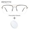 ZENOTTIC Metal Prescription Glasses For Men Stylish Aviator Anti Blue Light With Graduated Lenses Optical Eyeglasses